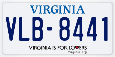 VA license plate VLB8441