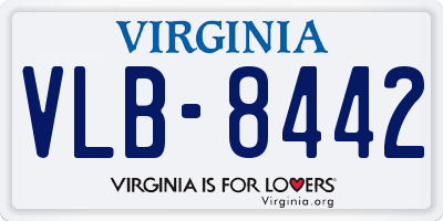VA license plate VLB8442