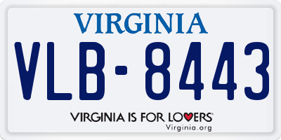 VA license plate VLB8443