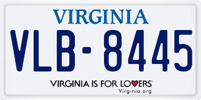 VA license plate VLB8445