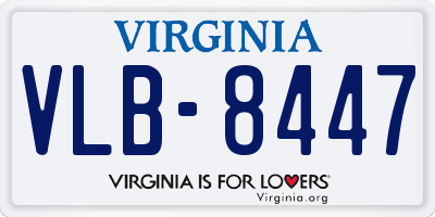 VA license plate VLB8447