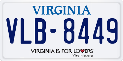 VA license plate VLB8449