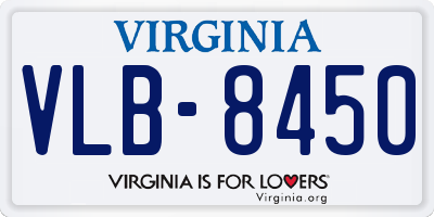 VA license plate VLB8450