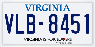 VA license plate VLB8451