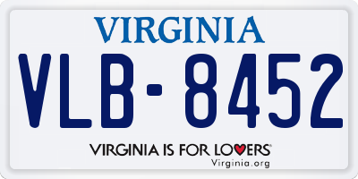 VA license plate VLB8452
