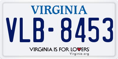 VA license plate VLB8453
