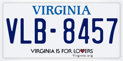 VA license plate VLB8457