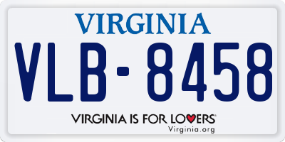 VA license plate VLB8458