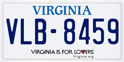 VA license plate VLB8459