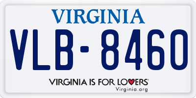 VA license plate VLB8460