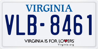 VA license plate VLB8461