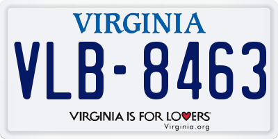 VA license plate VLB8463