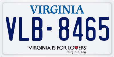 VA license plate VLB8465
