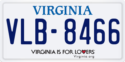 VA license plate VLB8466