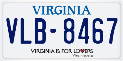 VA license plate VLB8467