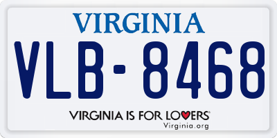 VA license plate VLB8468