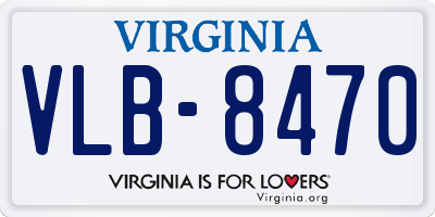 VA license plate VLB8470