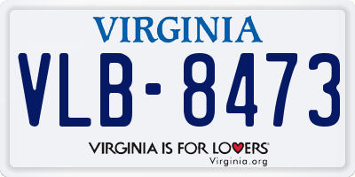 VA license plate VLB8473