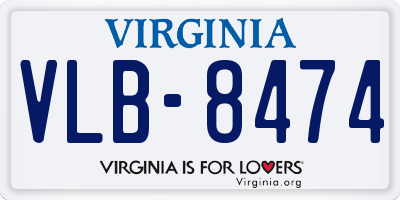 VA license plate VLB8474