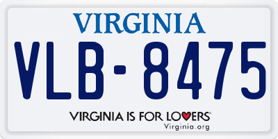 VA license plate VLB8475