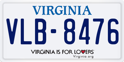VA license plate VLB8476