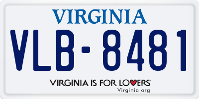 VA license plate VLB8481