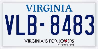 VA license plate VLB8483