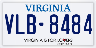 VA license plate VLB8484