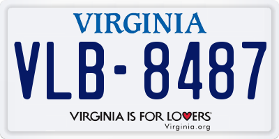 VA license plate VLB8487