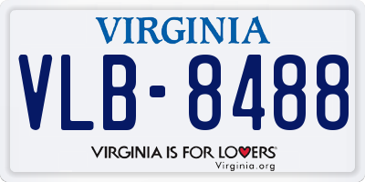 VA license plate VLB8488