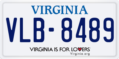 VA license plate VLB8489