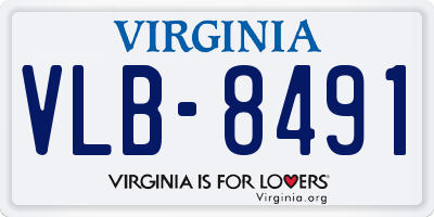 VA license plate VLB8491