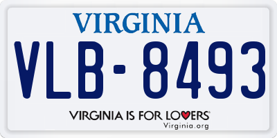 VA license plate VLB8493