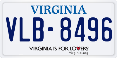 VA license plate VLB8496