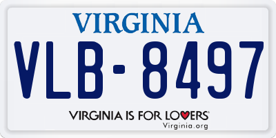 VA license plate VLB8497