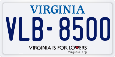 VA license plate VLB8500