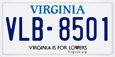 VA license plate VLB8501