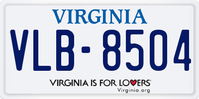 VA license plate VLB8504