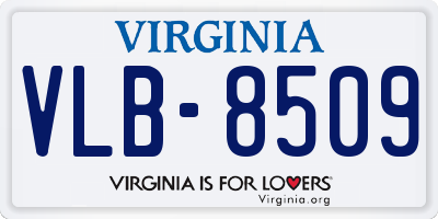 VA license plate VLB8509