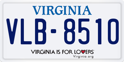 VA license plate VLB8510