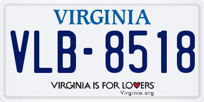 VA license plate VLB8518