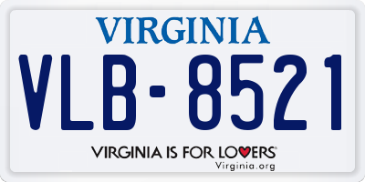 VA license plate VLB8521