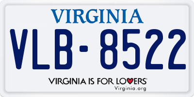 VA license plate VLB8522