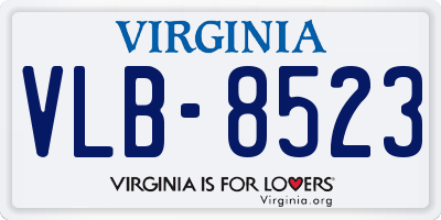VA license plate VLB8523