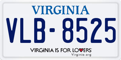 VA license plate VLB8525