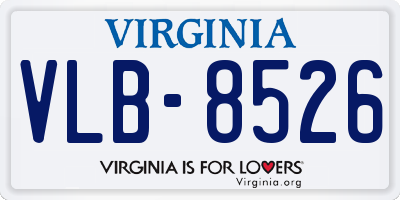 VA license plate VLB8526