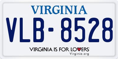 VA license plate VLB8528
