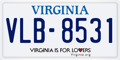 VA license plate VLB8531