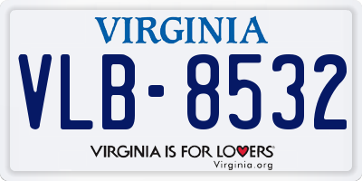 VA license plate VLB8532