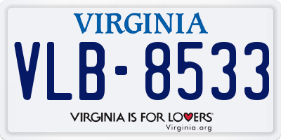 VA license plate VLB8533